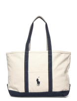 Polo Ralph Lauren - Big Pony Canvas Tote - Talpi rankinė - Kreminė spalva