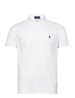 Polo Ralph Lauren - Custom Slim Fit Honeycomb-Mesh Polo - Marškinėliai trumpomis rankovėmis - Balta
