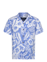 Polo Ralph Lauren - Classic Fit Tropical-Print Linen Shirt - Marškiniai trumpomis rankovėmis - Mėlyna