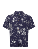 Polo Ralph Lauren - Printed Rayon-Wvn-Shirt - Laisvalaikio marškiniai - Tamsiai mėlyna
