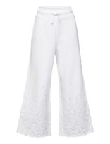 Ralph Lauren Kids - Eyelet French Terry Wide-Leg Sweatpant - Sportinės kelnės - Balta