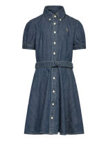 Ralph Lauren Kids - Belted Cotton Denim Shirtdress - Suknelė trumpomis rankovėmis - Mėlyna
