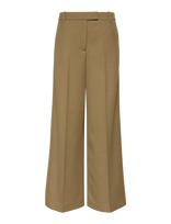 Calvin Klein - Wool Gaberdine Wide Leg Trouser - Plačios kelnės - Chaki spalva