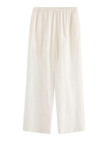 Lindex - Trousers With Embroidery - Plačios kelnės - Balta