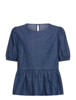 Rosemunde Kids - Rklise Denim Ss Blouse - Palaidinės ir tunikos - Mėlyna