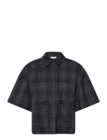 Vila - Visina 2/4 Check Shirt - Marškinėliai trumpomis rankovėmis - Tamsiai mėlyna