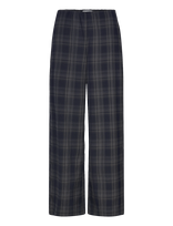Vila - Visina Hw Wide Check Pants - Plačios kelnės - Tamsiai mėlyna