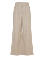 2NDDAY - 2Nd Benette - Striped Linen Blend - Plačios kelnės - Smėlio