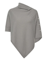 Rosemunde - Rwlaica Cashmere Pointelle Poncho - Pončas - Pilka