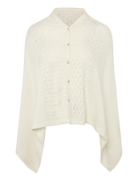 Rosemunde - Rwlaica Cashmere Pointelle Poncho - Pončas - Kreminė spalva