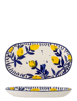 Bloomingville - Maxima Serving Plate, Blue, Stoneware - Serviravimo lėkštė - Marga / raštuota