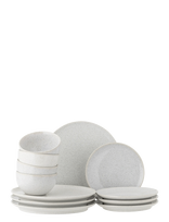Bloomingville - Addison Dinnerware Set, White, Stoneware - Stalo serviravimo rinkinys - Balta