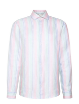 Seidensticker - Linen Shirt Regular - Lininiai marškiniai - Marga / raštuota