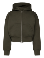 Weekday - Loose Fit Scuba Zip Hoodie - Džemperis - Chaki spalva