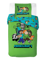 Minecraft - Bed Linen Senior Minecraft Classic Crew - 140X200, 65X65 Cm - Patalynės komplektas - Žalia