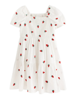 Lindex - Dress With Strawberries - Suknelė trumpomis rankovėmis - Balta
