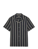 Mads Nørgaard - Texture Kenji Shirt Ss St. - Laisvalaikio marškiniai - Juoda