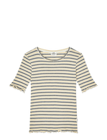 Mads Nørgaard - 2X2 Cotton Stripe Stripe Tuviana Tee - Marškinėliai trumpomis rankovėmis - Geltona
