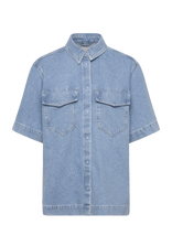 ONLY - Onlsophie Oversize S/S Dnm Shirt - Džinsiniai marškiniai - Mėlyna