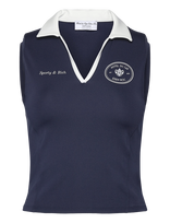Sporty & Rich - Eden Crest Sports Polo Vest - Marškinėliai be rankovių - Tamsiai mėlyna
