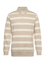Lindbergh - Striped Polo Sweatshirt L/S - Marškinėliai ilgomis rankovėmis - Smėlio