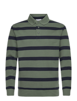 Lindbergh - Striped Polo Sweatshirt L/S - Marškinėliai ilgomis rankovėmis - Chaki spalva
