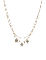 Pilgrim - Veronica Coins & Crystal Necklace Gold-Plated - Grandinėlė - Aukso