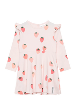 Geggamoja - Bamboo Flared Dress Strawberry - Suknelė ilgomis rankovėmis - Rožinė