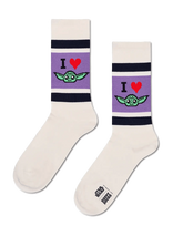 Happy Socks - Star Wars™ I Heart Grogu Sneaker Sock - Įprastos kojinės - Kreminė spalva