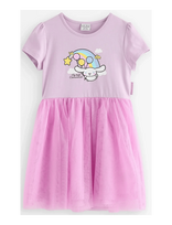 Lindex - Cinnamoroll Short-Sleeved Dress With Tulle Skirt - Suknelė trumpomis rankovėmis - Violetinė