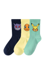 Lindex - 3-Pack Pokémon Socks - Kojinės - Tamsiai mėlyna
