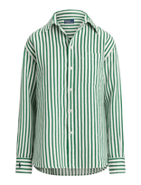 Polo Ralph Lauren - Yd Linen/Cotton-Wvn-Shirt - Marškinėliai trumpomis rankovėmis - Žalia