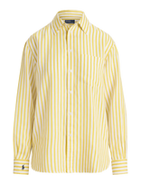 Polo Ralph Lauren - Yd Linen/Cotton-Wvn-Shirt - Marškinėliai trumpomis rankovėmis - Geltona