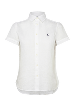 Polo Ralph Lauren - 17/1 Pd Linen-Wvn-Shirt - Marškinėliai trumpomis rankovėmis - Balta