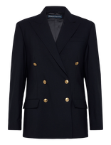 Polo Ralph Lauren - Double-Breasted Stretch Wool Blazer - Dvieiliai švarkai - Tamsiai mėlyna