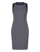 Lauren Ralph Lauren - Yd Striped Ponte-Knt-Dresses - Iki kelių ir midi suknelės - Tamsiai mėlyna