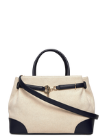 Lauren Ralph Lauren - Cross-Dyed Canvas Large Blaike Satchel - Rankinė - Aukso