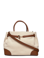 Lauren Ralph Lauren - Cross-Dyed Canvas Large Blaike Satchel - Rankinė - Ruda