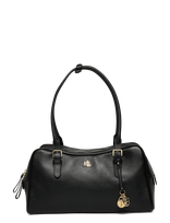 Lauren Ralph Lauren - Leather Large Marcy Zip Satchel - Rankinė - Juoda