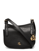 Lauren Ralph Lauren - Leather Medium Marcy Crossbody Bag - Rankinė per petį - Juoda