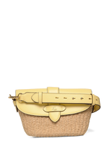Lauren Ralph Lauren - Straw-Leather Small Lynden Shoulder Bag - Rankinė ant juosmens - Geltona