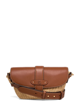 Lauren Ralph Lauren - Straw-Leather Small Lynden Shoulder Bag - Rankinė ant juosmens - Ruda