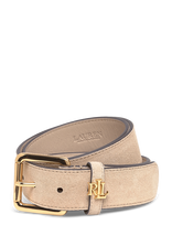 Lauren Ralph Lauren - Logo-Keeper Suede Belt - Juosmens diržas - Smėlio