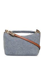 Lauren Ralph Lauren - Wshd Denim/Ntrl Sm-Blke Mini Sh-Sba - Rankinė - Mėlyna