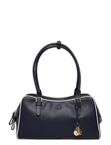 Lauren Ralph Lauren - Leather Large Marcy Zip Satchel - Rankinė - Tamsiai mėlyna