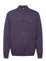 Lyle & Scott - Cotton Merino Quarter Zip Jumper - Megztinis su užtrauktuku - Violetinė