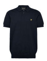 Lyle & Scott - Cotton Short Sleeve Knitted Polo - Megzti polo marškinėliai trumpomis rankovėmis - Tamsiai mėlyna