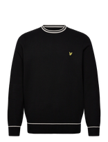 Lyle & Scott - Tipped Knitted Crew Neck Jumper - Apvalios apykaklės megztinis - Juoda