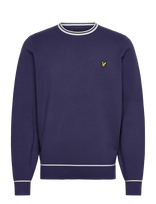 Lyle & Scott - Tipped Knitted Crew Neck Jumper - Apvalios apykaklės megztinis - Tamsiai mėlyna