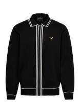 Lyle & Scott - Tipped Knitted Zip Through Jacket - Megztinis su užtrauktuku - Juoda